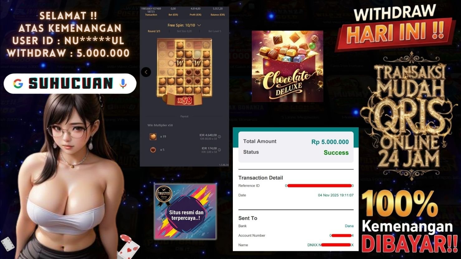 SUHUCUAN JACKPOT SLOT CHOCOLATE DELUXE